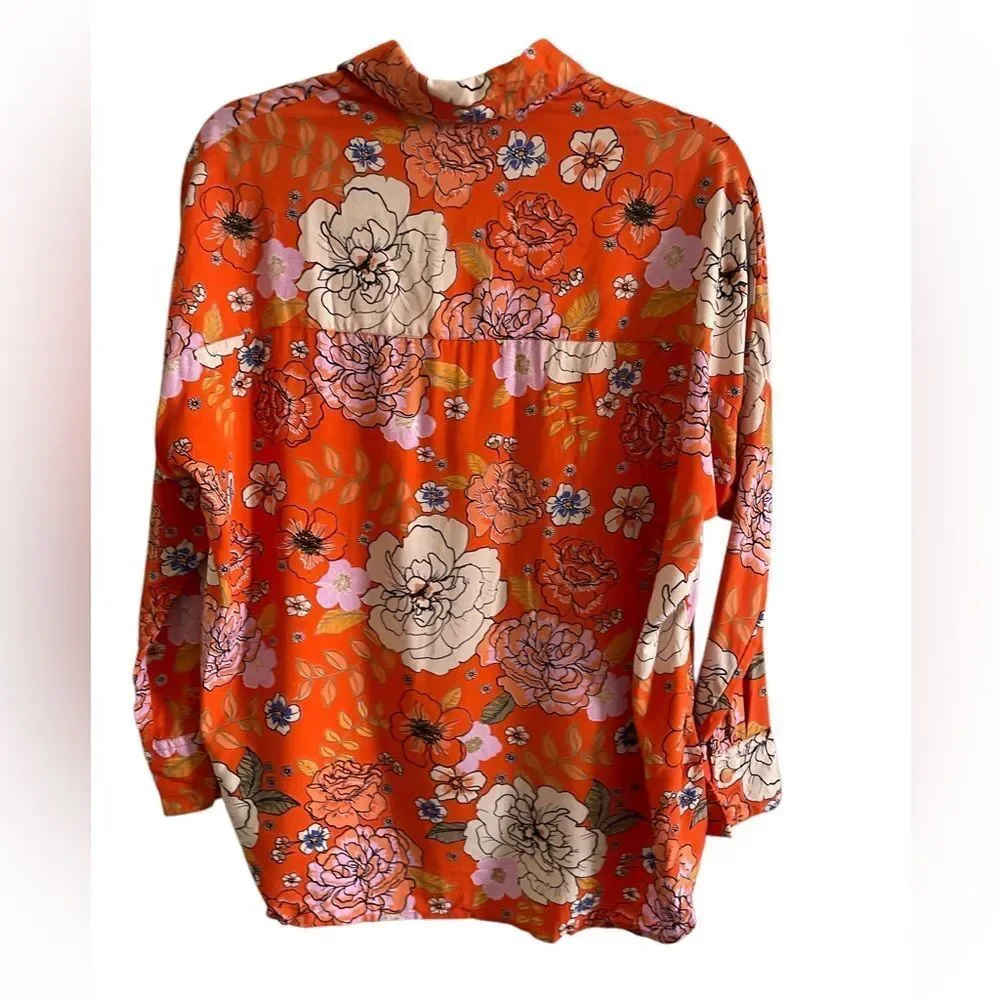 Forsoul The Label Rayon Button Down Blouse, XS